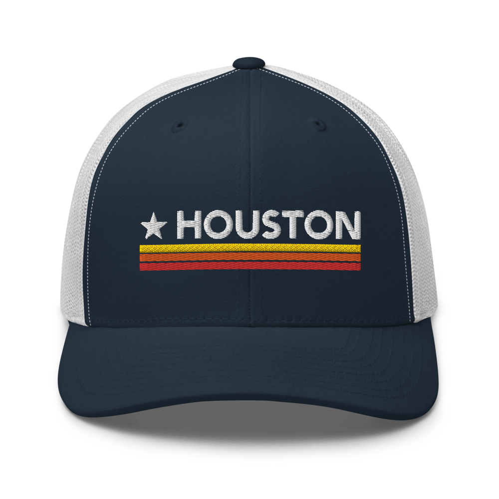 RETRO Houston Oilers Classic Logo Dark Blue Trucker Snapback Hat Cap NEW